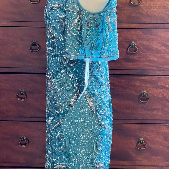 Aidan Mattox Cold Shoulder Beaded Dress 4 - Picture 3 of 10